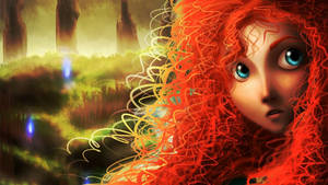 Brave Merida Digital Painted Wallpaper