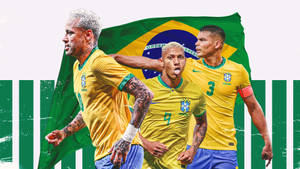 Brazil National Football Team Neymar, Richarlison, Silva Wallpaper