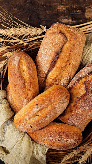 Breads In Basket Wallpaper