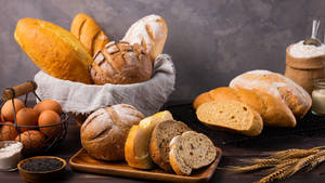 Breads With Eggs, Flour, And Wheat Wallpaper