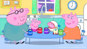 Breakfast Time Peppa Pig Tablet Wallpaper