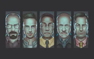 Breaking Bad Cartoon Portraits Wallpaper