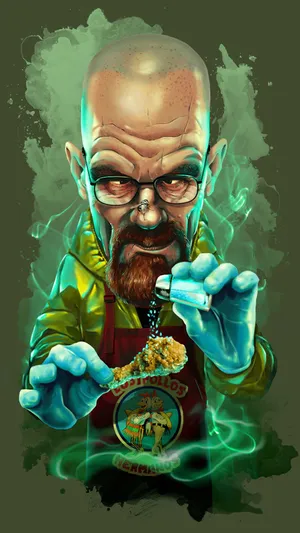 Breaking Bad Walter Cartoon Art Wallpaper