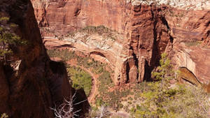 Breathtaking Drone Shot Of Zion National Park Wallpaper