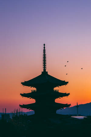 Breathtaking View Of Yasaka Shrine In Japan Wallpaper