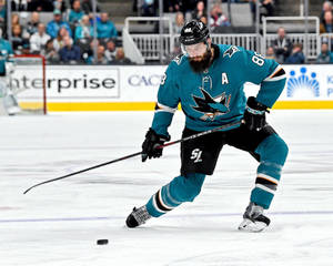 Brent Burns San Jose Sharks Shot Goal Wallpaper