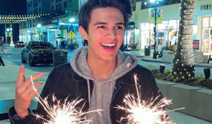 Brent Rivera Lighting Up The Skies With Fireworks Wallpaper