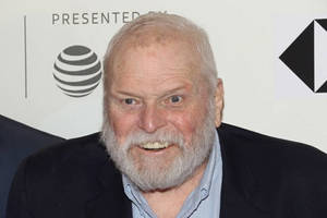 Brian Dennehy With Bear Black And White Aesthetic Wallpaper