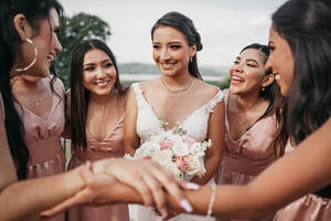 Bridal Party In Pink Wallpaper