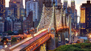 Bridge And New York Skyline Wallpaper