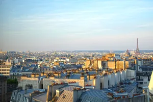 Bright Blue Sky Paris Wallpaper