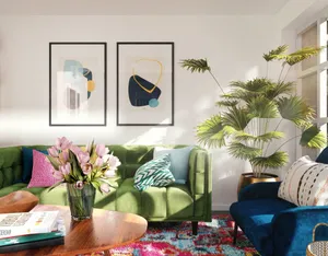 Bright Modern Living Room Decor Wallpaper