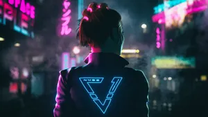 Bright Neon Lights And Traditional Architecture Combined In The Heart Of Japan. Wallpaper