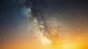 Bright Orange Milky Way Wallpaper