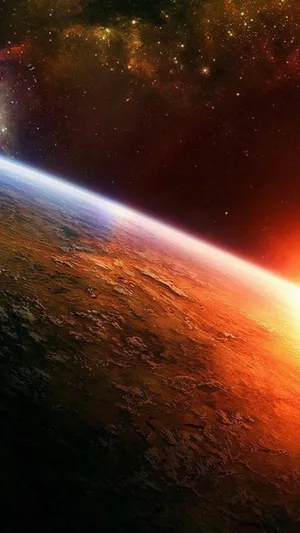 Bright Orange Planet Space Iphone Wallpaper