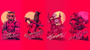 Bright Red Hotline Miami 2: Wrong Number Wallpaper