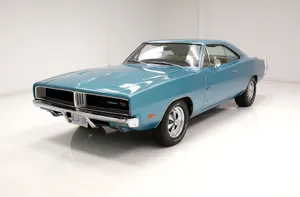 Bright Turquoise 1969 Dodge Charger Wallpaper