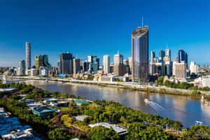 Brisbane Skyline At Dusk Wallpaper