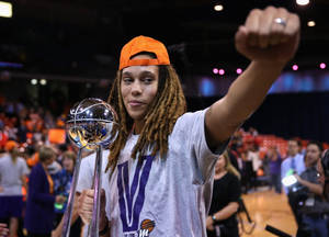 Brittney Griner Championship Trophy Wallpaper