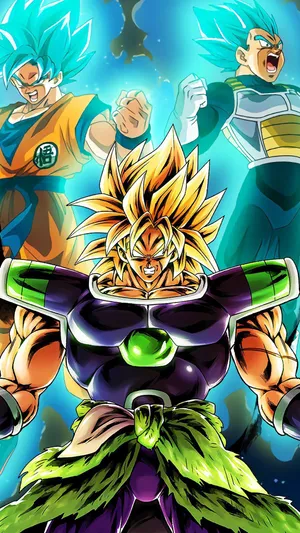 Broly Iphone With Goku And Vegeta Wallpaper