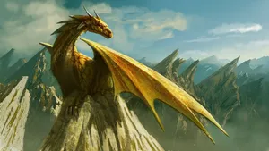Bronze Eastern Dragon Wallpaper