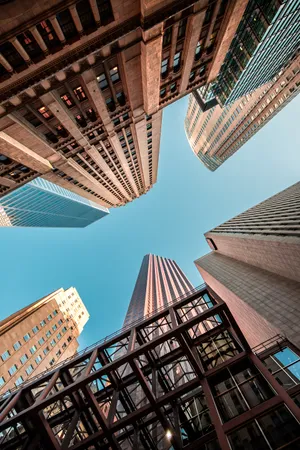 Bronze Skyscrapers Low-angle Shot Wallpaper