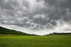 Brooding Skies In The Mongolias Wallpaper