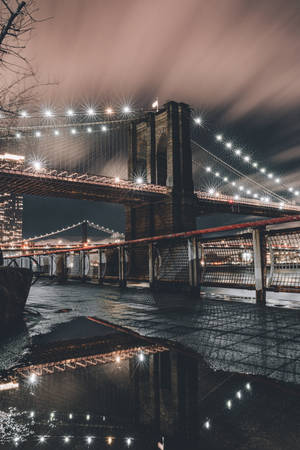 Brooklyn Bridge New York Night Iphone Wallpaper