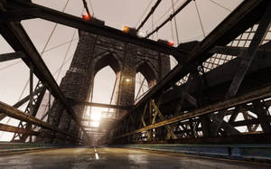 Brooklyn Bridge Worm's Eye View Wallpaper