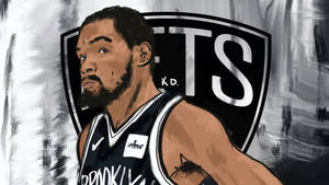 Brooklyn Nets Kevin Durant Graphic Sketch Wallpaper