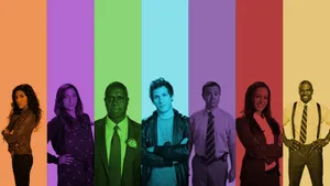 Brooklyn Nine Nine Retro Colors Wallpaper
