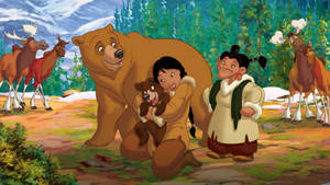 Brother Bear 2 Cast In Forest Wallpaper