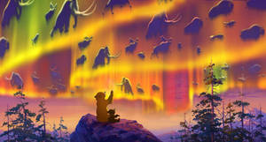 Brother Bear Kenai And Koda Northern Lights Wallpaper