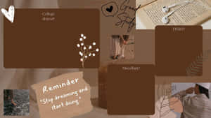 Brown Aesthetic Collage Desktop Background Wallpaper
