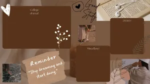 Brown Aesthetic Collage Desktop Background Wallpaper