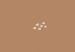 Brown Aesthetic Hearts Laptop Wallpaper