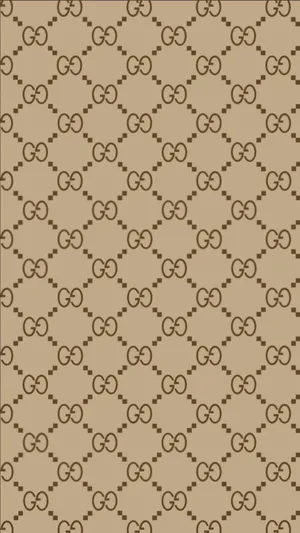 Brown And Beige Gucci Pattern Wallpaper
