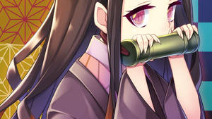 Brown Hair Nezuko Kamado Wallpaper