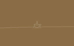 Brown Pastel Aesthetic Minimalist Coffee Cup Wallpaper