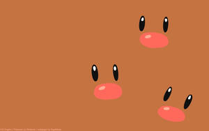 Brown Wallpaper Of Three-faced Diglett Wallpaper