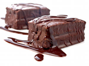 Brownies Coated With Chocolate Wallpaper