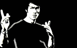 Bruce Lee Black Graphic Wallpaper