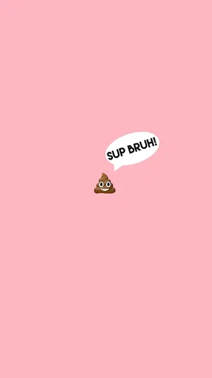 Bruh With Emoji In Pink Wallpaper