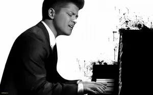 Bruno Mars Playing Piano Wallpaper