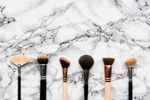 Brushes On Aesthetic Marble Wallpaper