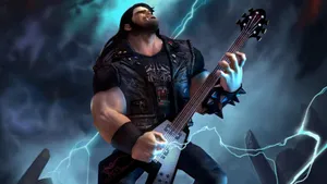Brutal Legend Eddie Riggs With Guitar Wallpaper