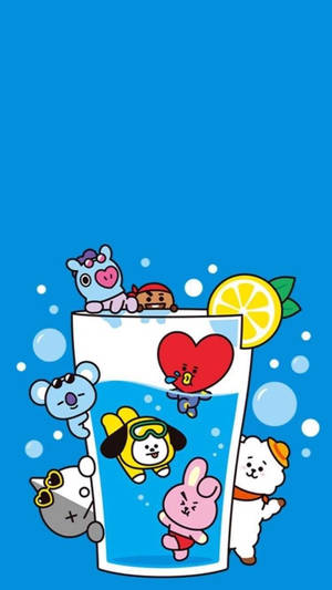 Bt21 Diving In The Glass Wallpaper