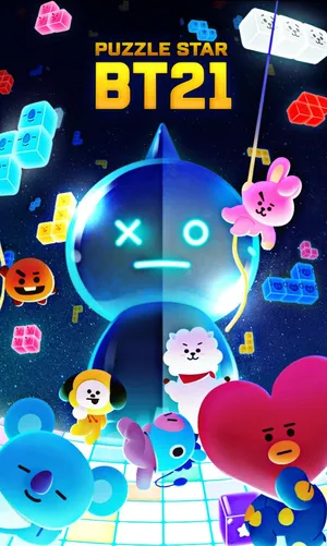 Bt21 In Tetris Game Wallpaper