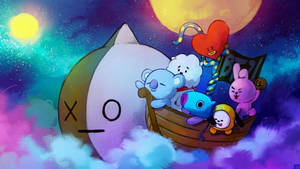 Bt21 Sailing In The Clouds Wallpaper