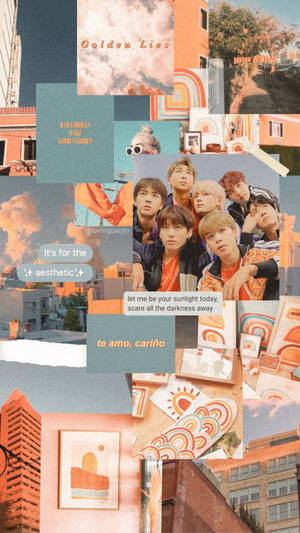 Bts Aesthetic Orange And Blue Wallpaper